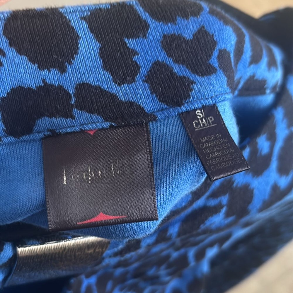 Blue and Black Leopard Print Top by Express